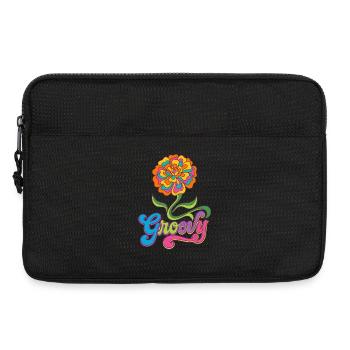 Groovy Marigold Blume 70er Jahre Retro - Laptoptasche 13" - Schwarz - Vorne