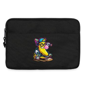Cool Banana Baseball Bubblegum Comic Design - Laptop bag 13" - black - Front