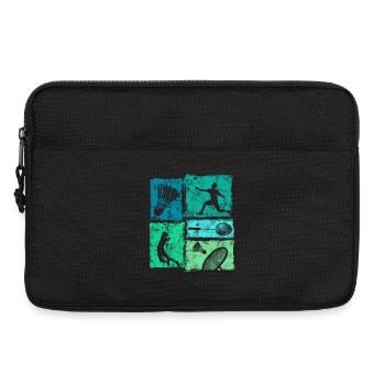 Badminton moves in retro look with badminton - Laptop bag 13" - black - Front