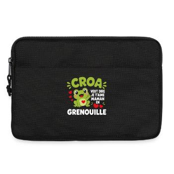 Grenouille d’Amour Maman - Sacoche pour ordinateur portable 13 pouces - noir - Devant