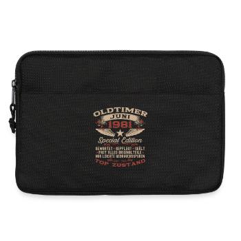 45. Geburtstag Geschenk Mann Oldtimer Juni 1981 - Laptoptasche 13" - Schwarz - Vorne