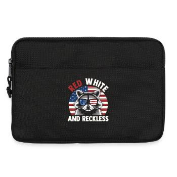 Patriotic Raccoon American Flag Trash Panda - Laptoptasche 13" - Schwarz - Vorne
