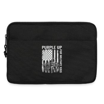 Violet pour les enfants militaires, enfants militaires d’infanterie - Sacoche pour ordinateur portable 13 pouces - noir - Devant