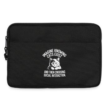 Chat : imaginez savoir que les chats existent Maman de chats - Sacoche pour ordinateur portable 13 pouces - noir - Devant
