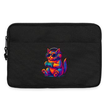 Neon Gaming Cat Gaming Gamer - Laptop bag 13" - black - Front