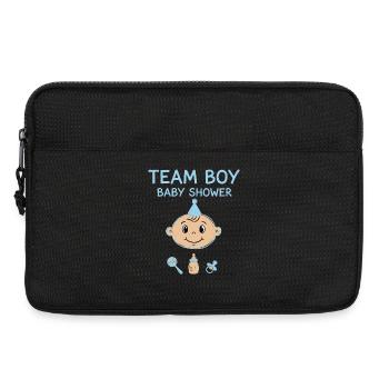 Gender Reveal Team Boy Baby Shower Dad Mom Grandma - Laptop bag 13" - black - Front