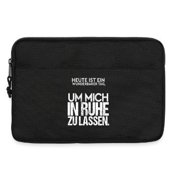 Heute ist ein wunderbarer Tag | Lass mich in Ruhe - Laptoptasche 13" - Schwarz - Vorne