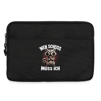'Nen Scheiss muss ich Lustige KatzeFrecher Spruch - Laptoptasche 13" - Schwarz - Vorne