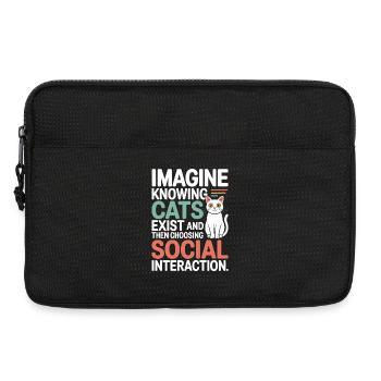 Chat : imaginez savoir que les chats existent Maman de chats - Sacoche pour ordinateur portable 13 pouces - noir - Devant