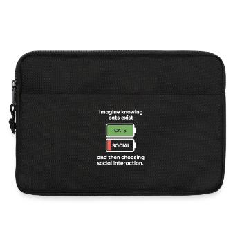 Chat : imaginez savoir que les chats existent Maman de chats - Sacoche pour ordinateur portable 13 pouces - noir - Devant