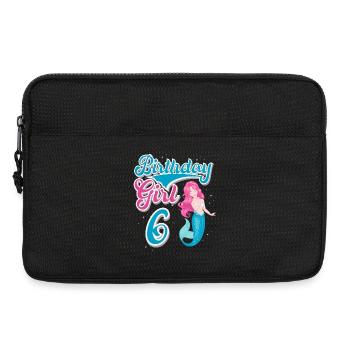 6. Geburtstag Meerjungfrau - Laptoptasche 13" - Schwarz - Vorne