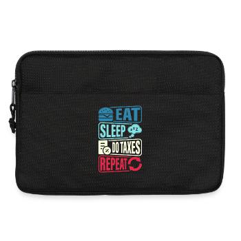 Essen Schlafen Steuern Wiederholen - Laptoptasche 13" - Schwarz - Vorne