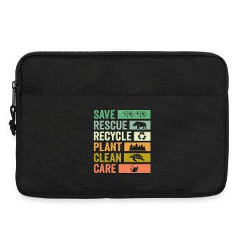 Héros environnementaux : sauver les secours Recycler les plantes nettoyées - Sacoche pour ordinateur portable 13 pouces - noir - Devant