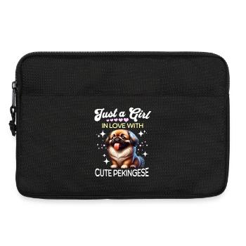 Pekinese Mädchen - Laptoptasche 13" - Schwarz - Vorne