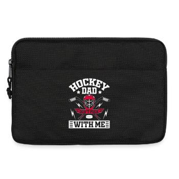 Papa hockey, ne joue pas avec moi - Sacoche pour ordinateur portable 13 pouces - noir - Devant