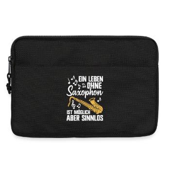 Ein Leben ohne Saxophon Saxophonist Jazz Musiker - Laptoptasche 13" - Schwarz - Vorne