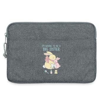 Révélation du sexe baby shower grande sœur bébé - Sacoche pour ordinateur portable 13 pouces - gris chiné - Devant