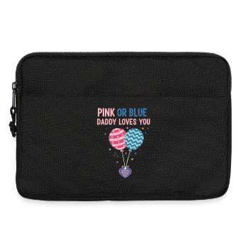 Gender Reveal Pink Or Blue Daddy Loves You Baby - Laptop bag 13" - black - Front