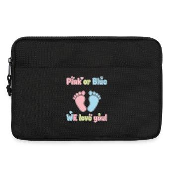 Gender Reveal Pink Or Blue We Love You Baby Shower - Laptop bag 13" - black - Front