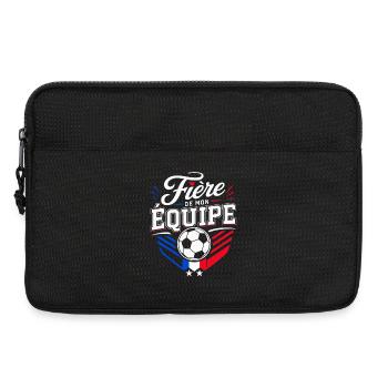 Fière de mon Équipe - Supportrice Football France - Sacoche pour ordinateur portable 13 pouces - noir - Devant