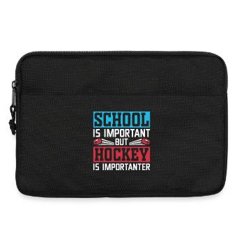 School is important, hockey more important - Laptop bag 13" - black - Front