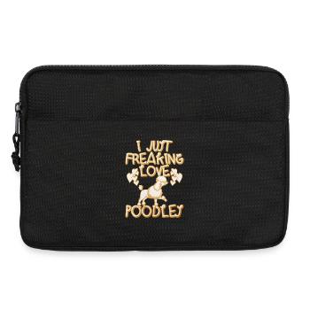 J’adore les caniches – ich liebe pudel - Sacoche pour ordinateur portable 13 pouces - noir - Devant