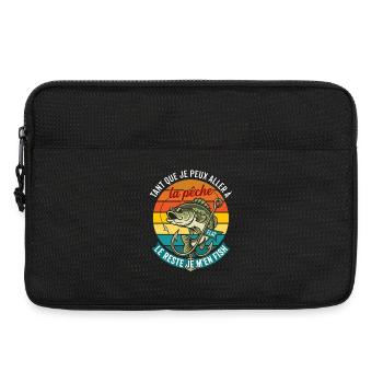 Pêche Humour Je M'en Fish Rétro - Sacoche pour ordinateur portable 13 pouces - noir - Devant