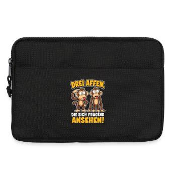 Drei Affen Blickkontakt Komik - Laptoptasche 13" - Schwarz - Vorne