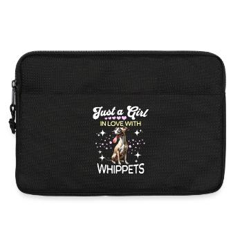 Windhund Mädchen - Laptoptasche 13" - Schwarz - Vorne