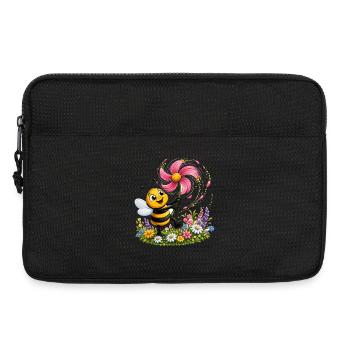 abeille, apiculteur, nid d’abeille, fleurs, insecte des prairies, - Sacoche pour ordinateur portable 13 pouces - noir - Devant