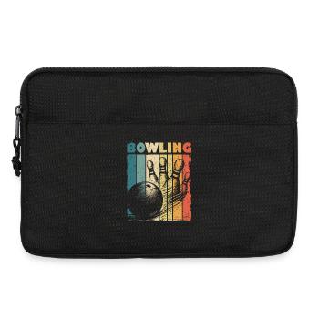 Bowling Kegeln Vintage-Grafik - Laptoptasche 13" - Schwarz - Vorne