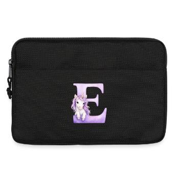 Buchstabe C Lila Einhorn - Laptoptasche 13" - Schwarz - Vorne