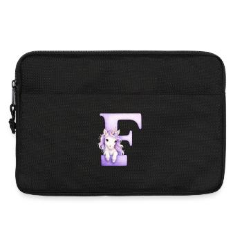 Buchstabe C Lila Einhorn - Laptoptasche 13" - Schwarz - Vorne