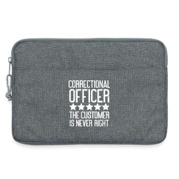 correctional officer the customer is never right - Laptop bag 13" - heather grey - Front