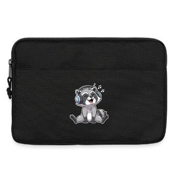 Raccoon Singing Listening to Music - Laptop bag 13" - black - Front