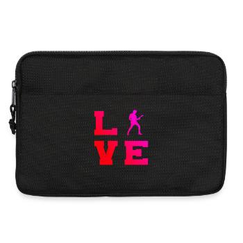 Idée cadeau pour un guitariste avec guitare - Sacoche pour ordinateur portable 13 pouces - noir - Devant
