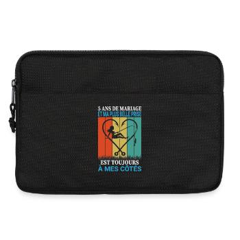 Pêche Pêcheur Cadeau humour personnalisé - Sacoche pour ordinateur portable 13 pouces - noir - Devant