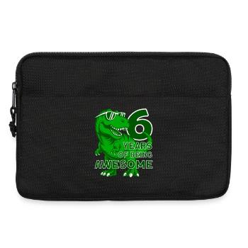 DINO 6 YEARS DINOSAUR 6TH BIRTHDAY - Laptop bag 13" - black - Front
