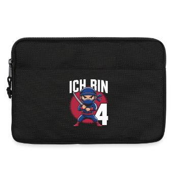 Ich bin 4 Geburtstag Ninja - Laptoptasche 13" - Schwarz - Vorne