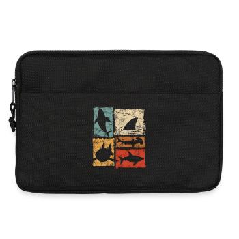 Retro Hai Perspektiven Grafik - Laptoptasche 13" - Schwarz - Vorne