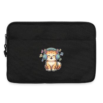 Cat Singing Listening to Music - Laptop bag 13" - black - Front