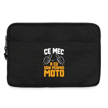 Motard fête son permis Moto - Sacoche pour ordinateur portable 13 pouces - noir - Devant