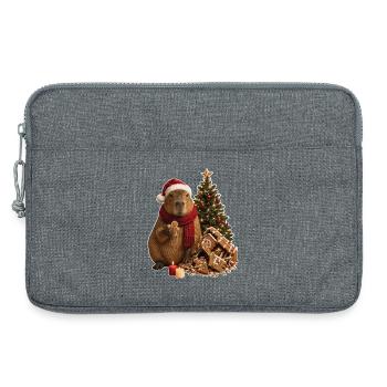 Weihnachtskapybara Adventszauber - Laptoptasche 13" - Grau meliert - Vorne