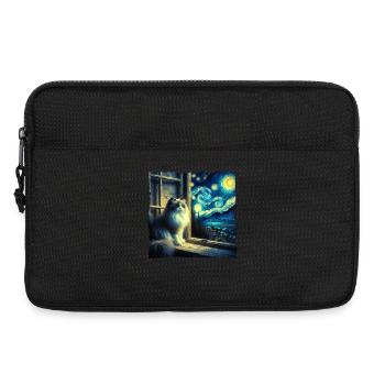 Nuit étoilée du chat Ragdoll - Sacoche pour ordinateur portable 13 pouces - noir - Devant