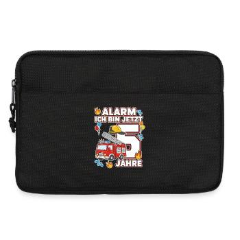 Alarm Ich Bin Jetzt 5 Feuerwehr Geburtstag - Laptoptasche 13" - Schwarz - Vorne