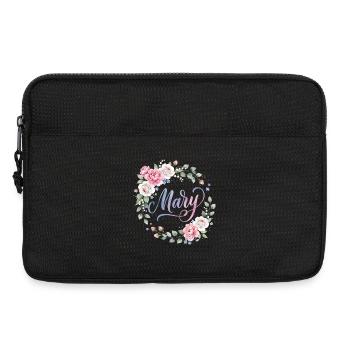 Mary Blooming Name Wreath - Laptop bag 13" - black - Front