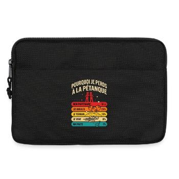 Pourquoi Je Perds À La Pétanque Humour Rétro - Sacoche pour ordinateur portable 13 pouces - noir - Devant