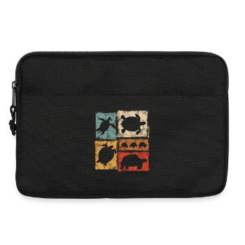 Turtles in Perspective Vintage Print - Laptop bag 13" - black - Front