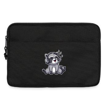 Waschbär Singen Musik Hören - Laptoptasche 13" - Schwarz - Vorne