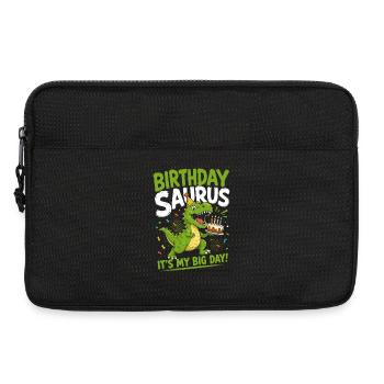 Birthday Saurus T-rex Dino Cake Party Roar - Laptop bag 13" - black - Front